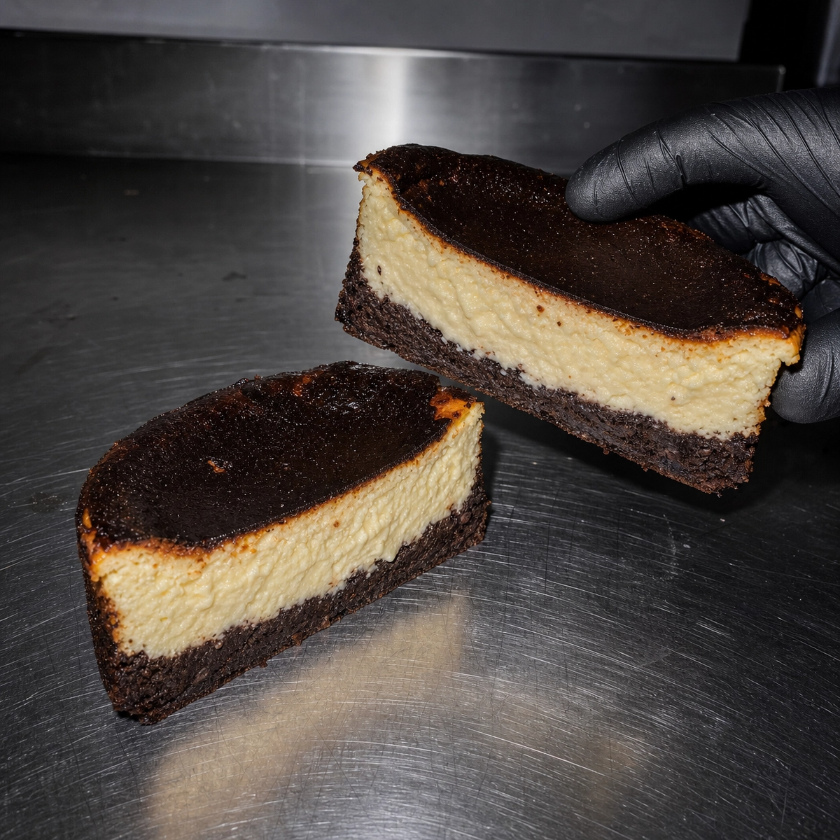 Brownie Vanilla Bean Basque Cheesecake